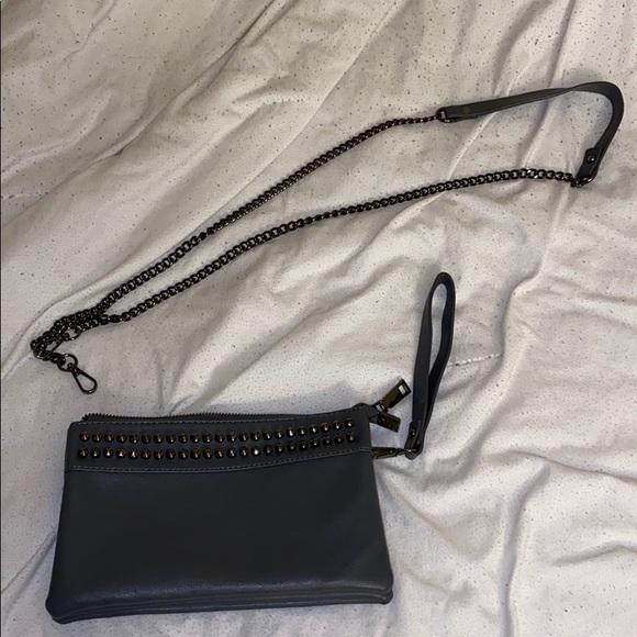 Handbags - Studded clutch with detachable purse strap